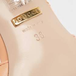 مملوكة مسبقًا Gucci Peach Pink Quilted Leather GG Marmont Open Toe Slide Sandals Size 38