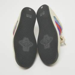 مملوكة مسبقًا Gucci Multicolor Leather and GG Canvas Screener Low Top Sneakers Size 38.5