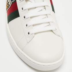 Gucci x Disney White Leather Donald Duck Ace Sneakers Size 34.5