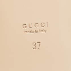 Gucci Blue Leather GG Marmont Flat Slides Size 37