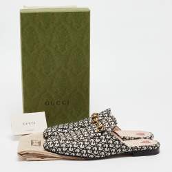 Gucci Black/Beige GG Canvas Princetown Flat Mules Size 39
