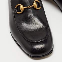 Gucci Black Leather Horsebit Foldable Loafers Size 39