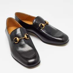 Gucci Black Leather Horsebit Foldable Loafers Size 39