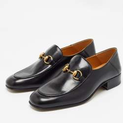 Gucci Black Leather Horsebit Foldable Loafers Size 39