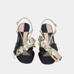 Pre Owned Gucci Leather Ankle Strap Sandals Size 39