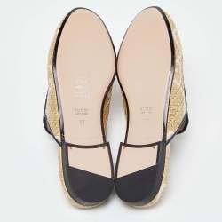 Pre Owned Gucci Beige Raffia and Leather Princetown Mules Size 36