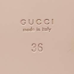 Pre Owned Gucci Beige Raffia and Leather Princetown Mules Size 36