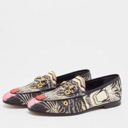 Gucci Multicolor Printed Fabric Jordaan Loafers Size 35