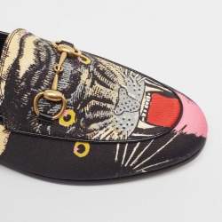 Gucci Multicolor Printed Fabric Jordaan Loafers Size 35