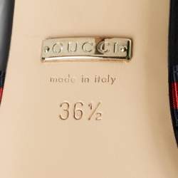 Pre Owned Gucci Black Leather Emma Mules Size 36.5