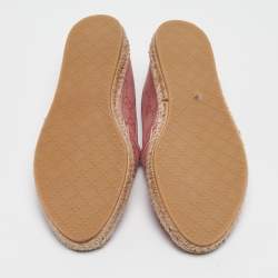 Pre Owned Gucci Pink GG Canvas Espadrille Flats Size 38.5