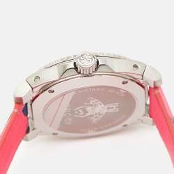 Gucci Black Stainless Steel Floral Print Calfskin Leather Dive YA136326 Women's Wristwatch 40 mm