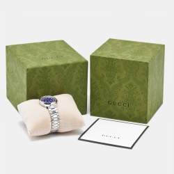 Gucci Blue Stainless Steel G-Timeless YA1265043 Women's Wristwatch 32 mm
