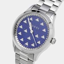 Gucci Blue Stainless Steel G-Timeless YA1265043 Women's Wristwatch 32 mm