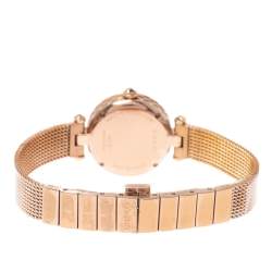 Gucci Mother Of Pearl Rose Gold Tone Stainless Steel Diamantissima YA141562 Women's Wristwatch 27 mm