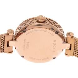 Gucci Mother Of Pearl Rose Gold Tone Stainless Steel Diamantissima YA141562 Women's Wristwatch 27 mm