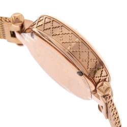 Gucci Mother Of Pearl Rose Gold Tone Stainless Steel Diamantissima YA141562 Women's Wristwatch 27 mm