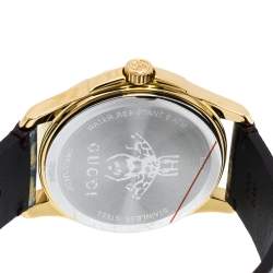 Pre Owned Gucci Tiger Print Gold Tone Stainless Steel Le Marche Des Merveilles YA1264008 Women's Wristwatch 38 mm