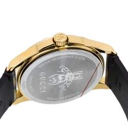 Pre Owned Gucci Tiger Print Gold Tone Stainless Steel Le Marche Des Merveilles YA1264008 Women's Wristwatch 38 mm