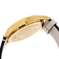 Gucci Cream Yellow Gold Tone Stainless Steel Leather G-Timeless YA1264096 Women's Wristwatch 38 mm