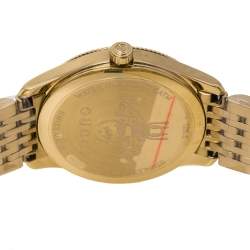 Gucci Silver Yellow Gold PVD Coated Stainless Steel G-Timeless YA1265021 Women's Wristwatch 29 mm