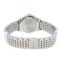 Pre Owned Gucci Black Two Tone Stainless Steel G-Timeless YA126512 Women's Wristwatch 27 mm