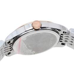 Pre Owned Gucci Black Two Tone Stainless Steel G-Timeless YA126512 Women's Wristwatch 27 mm