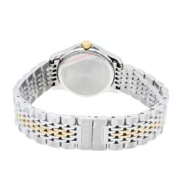 Pre Owned Gucci Mother Of Pearl Two-Tone Stainless Steel Diamond G-Timeless YA126513 Women's Wristwatch 27 mm