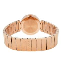 Gucci Mother Of Pearl Rose Gold Tone Stainless Steel Interlocking YA133515 Women's Wristwatch 29 mm