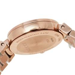 Gucci Mother Of Pearl Rose Gold Tone Stainless Steel Interlocking YA133515 Women's Wristwatch 29 mm