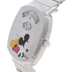 Pre Owned Gucci White Stainless Steel Disney x Gucci Grip YA157419 Unisex Wristwatch 38 mm