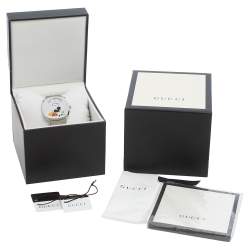 Pre Owned Gucci White Stainless Steel Disney x Gucci Grip YA157419 Unisex Wristwatch 38 mm