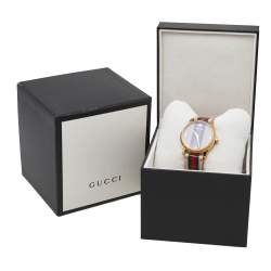 Gucci Pink Yellow Gold PVD Stainless Steel Leather G-Timeless YA1264118 Women's Wristwatch 38 mm