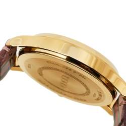 Gucci Pink Yellow Gold PVD Stainless Steel Leather G-Timeless YA1264118 Women's Wristwatch 38 mm