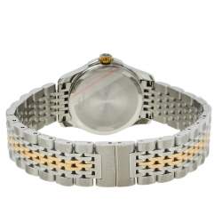 Pre Owned Gucci Mother Of Pearl Two-Tone Stainless Steel Diamond G-Timeless YA126513 Women's Wristwatch 27 mm