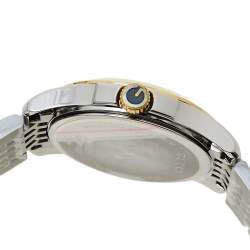 Pre Owned Gucci Mother Of Pearl Two-Tone Stainless Steel Diamond G-Timeless YA126513 Women's Wristwatch 27 mm
