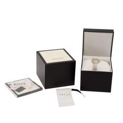 Pre Owned ساعة يد نسائية غوتشي جي- تايملس واي أيه126513 ألماس ستانلس ستيل لونين صدف 27 مم