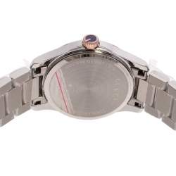 مملوكة مسبقًا ساعة يد نسائية غوتشي جي- تايملس واي أيه126544 ألماس ستانلس ستيل لونين صدف 27 مم