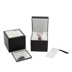 Pre Owned Gucci Mother of Pearl Two Tone Stainless Steel YA126514 Women's Wristwatch 38 mm