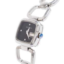 Gucci Black Stainless Steel G-Gucci YA125406 Women's Wristwatch 32 mm