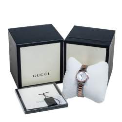  Gucci Mother Of Pearl Two Tone Stainless Steel YA126544 Women's Wristwatch 27 mm