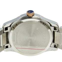 Pre Owned Gucci Mother of Pearl Two Tone Stainless Steel G-Timeless YA126544 Women's Wristwatch 27 mm