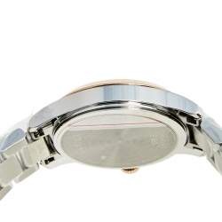 Pre Owned Gucci Mother of Pearl Two Tone Stainless Steel G-Timeless YA126544 Women's Wristwatch 27 mm