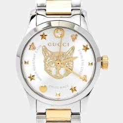 Gucci Silver Stainless Steel G-Timeless YA126596 Women's Wristwatch 27 mm