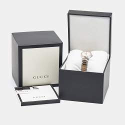 Gucci Mother of Pearl Two Tone Stainless Steel G-Timeless YA126544 Women's Wristwatch 27 mm