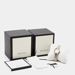 Pre Owned Gucci Silver Stainless Steel G-Timeless YA126596 Women's Wristwatch 27 mm