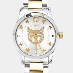 Pre Owned Gucci Silver Stainless Steel G-Timeless YA126596 Women's Wristwatch 27 mm