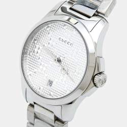 Gucci Silver Stainless Steel G-Timeless YA126551 Men's Wristwatch 27 mm