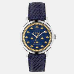 Gucci G-Timeless Blue Lapiz & Gold Bee Motif Automatic Unisex Watch 42 mm