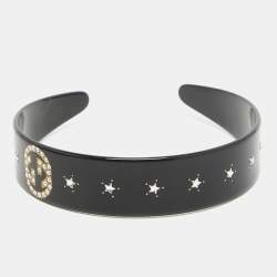 Gucci Black Crystals Embellished Resin Headband